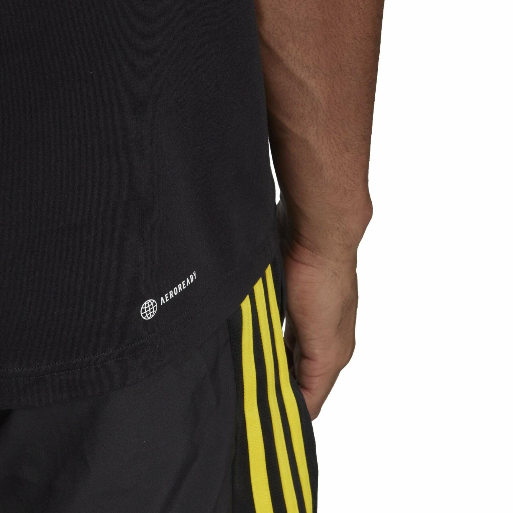 Camisa de treino com logótipo linear impresso em silicone adidas Aeroready