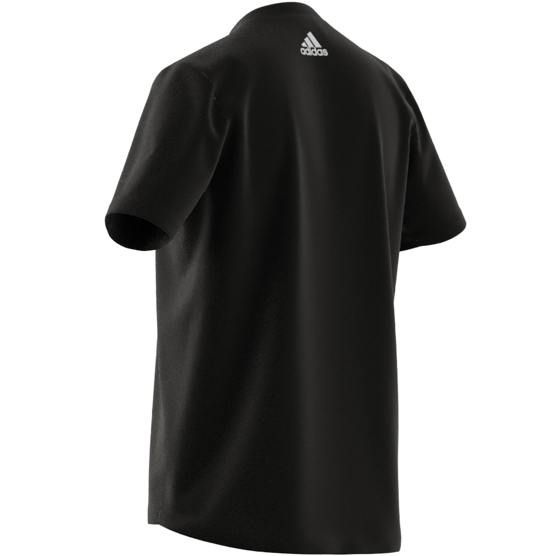 Camisa de treino com logótipo linear impresso em silicone adidas Aeroready