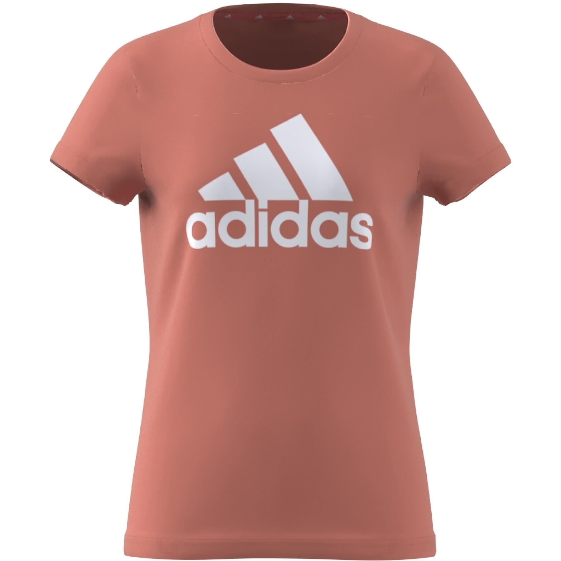 T-shirt de algodão de menina adidas Essentials Big Logo