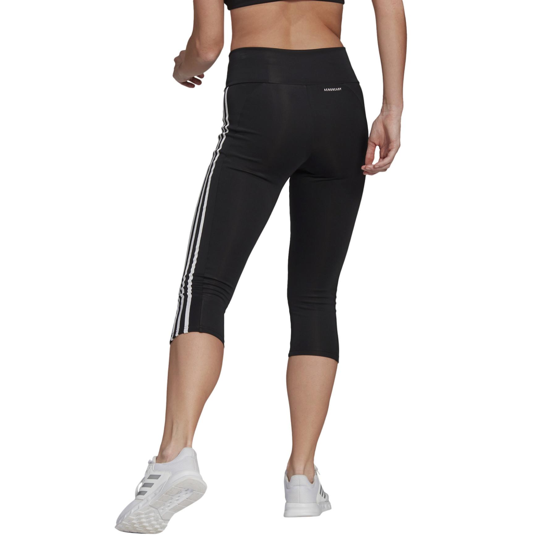 Pernas femininas de cintura alta adidas Designed To Move 3-Bandes 3/4 Sport