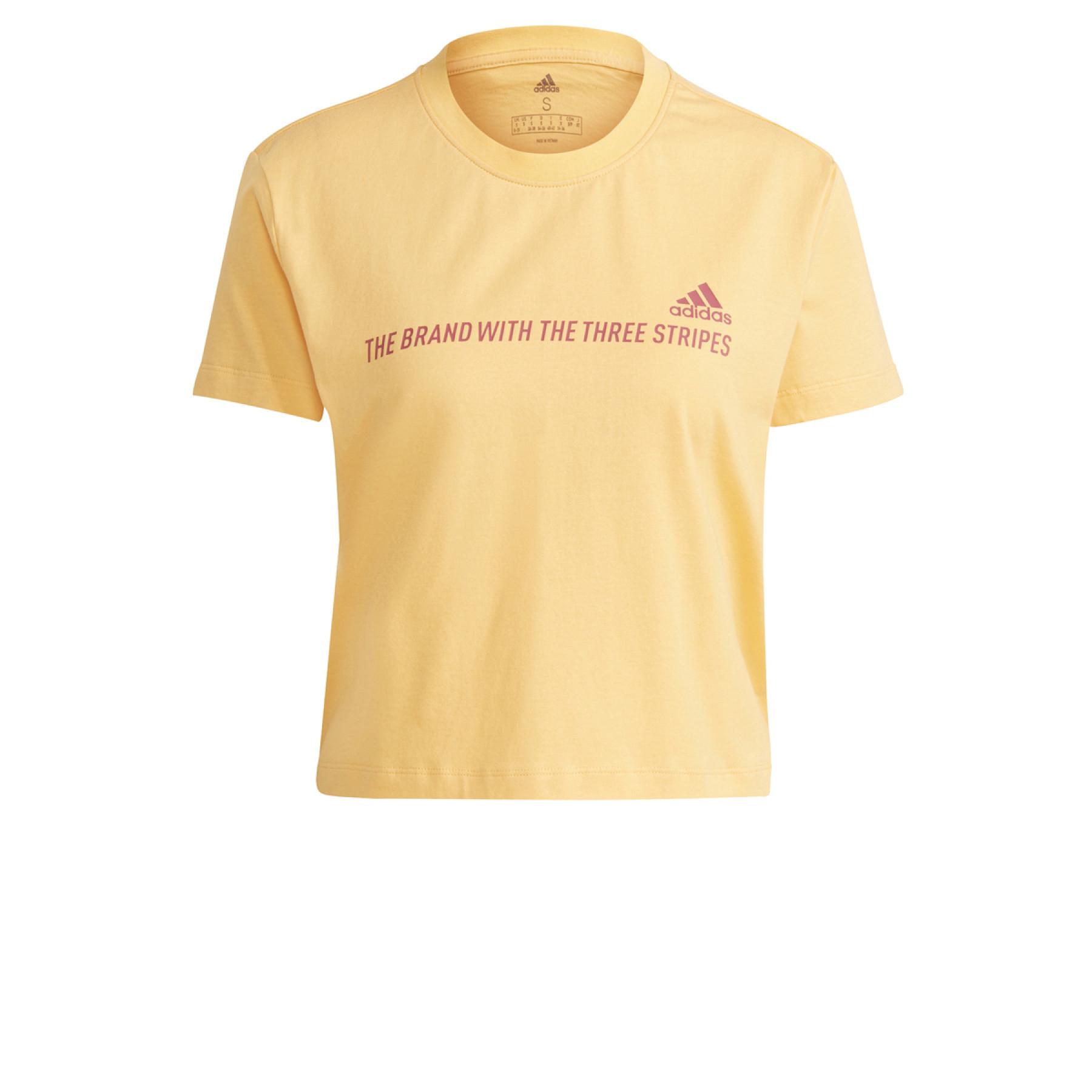 Camiseta feminina adidas Gradient Logo Cropped