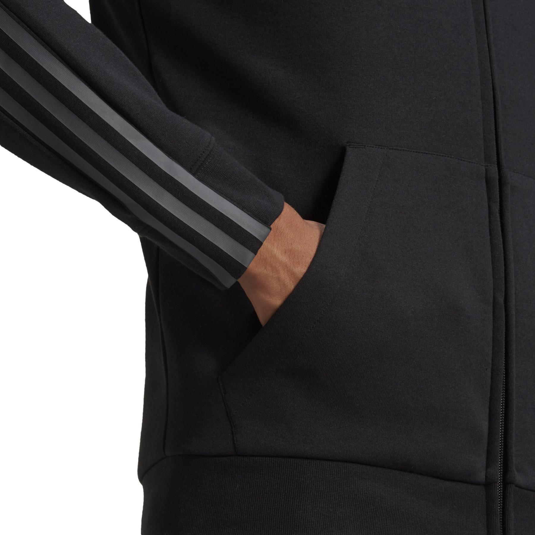Casaco com capuz adidas Essentials Doubleknit Cut 3-Bandes Full-Zip