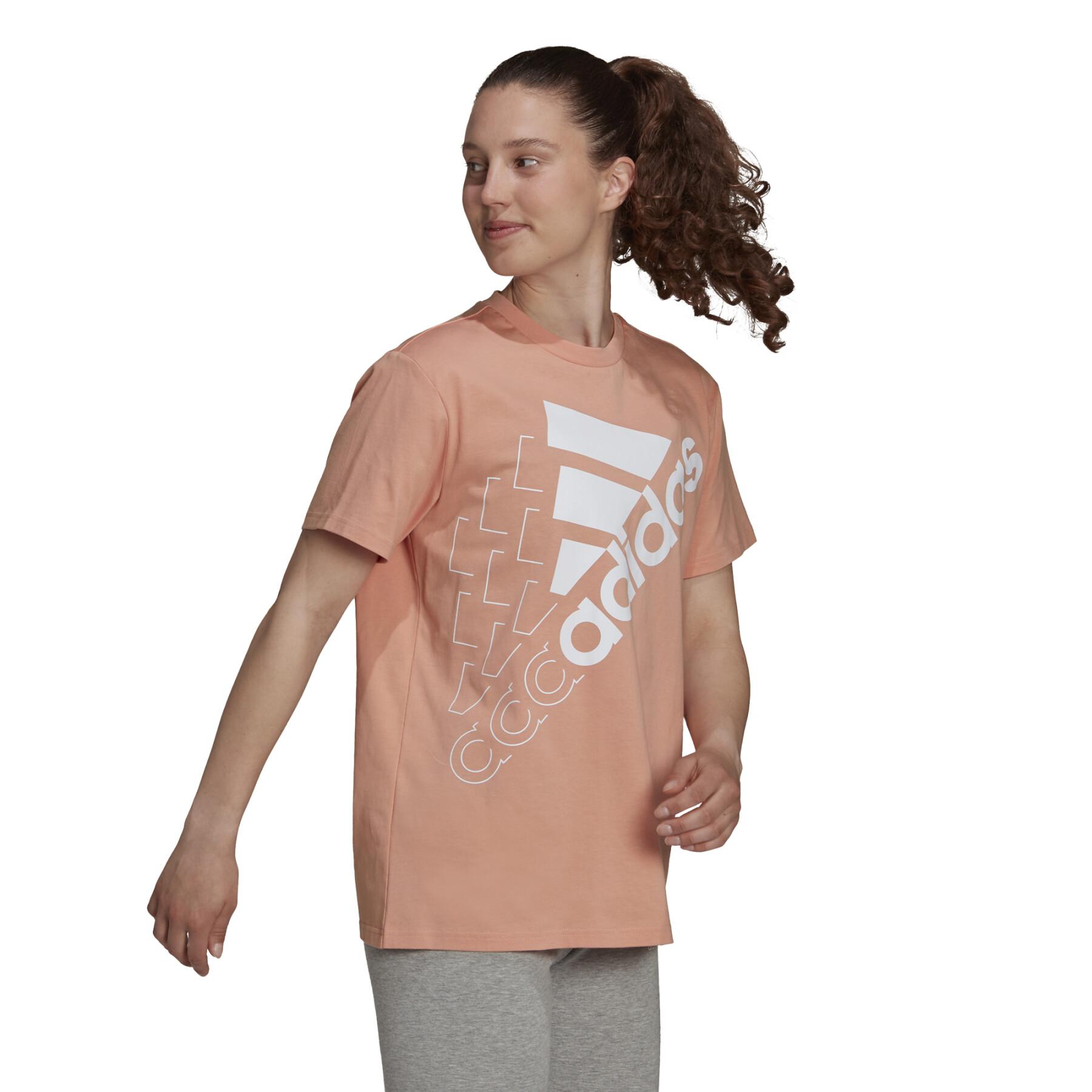 T-shirt mulher adidas Brand Love Slanted Logo Boyfriend