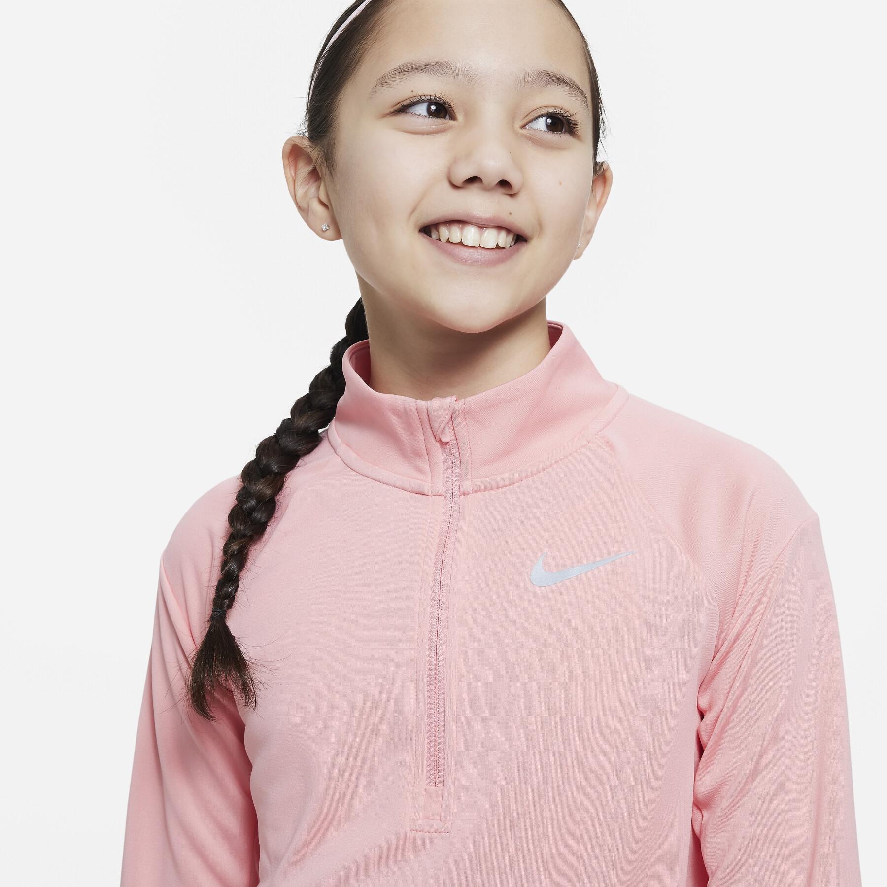 Sweatshirt meio fecho de correr para rapariga Nike Dri-FIT