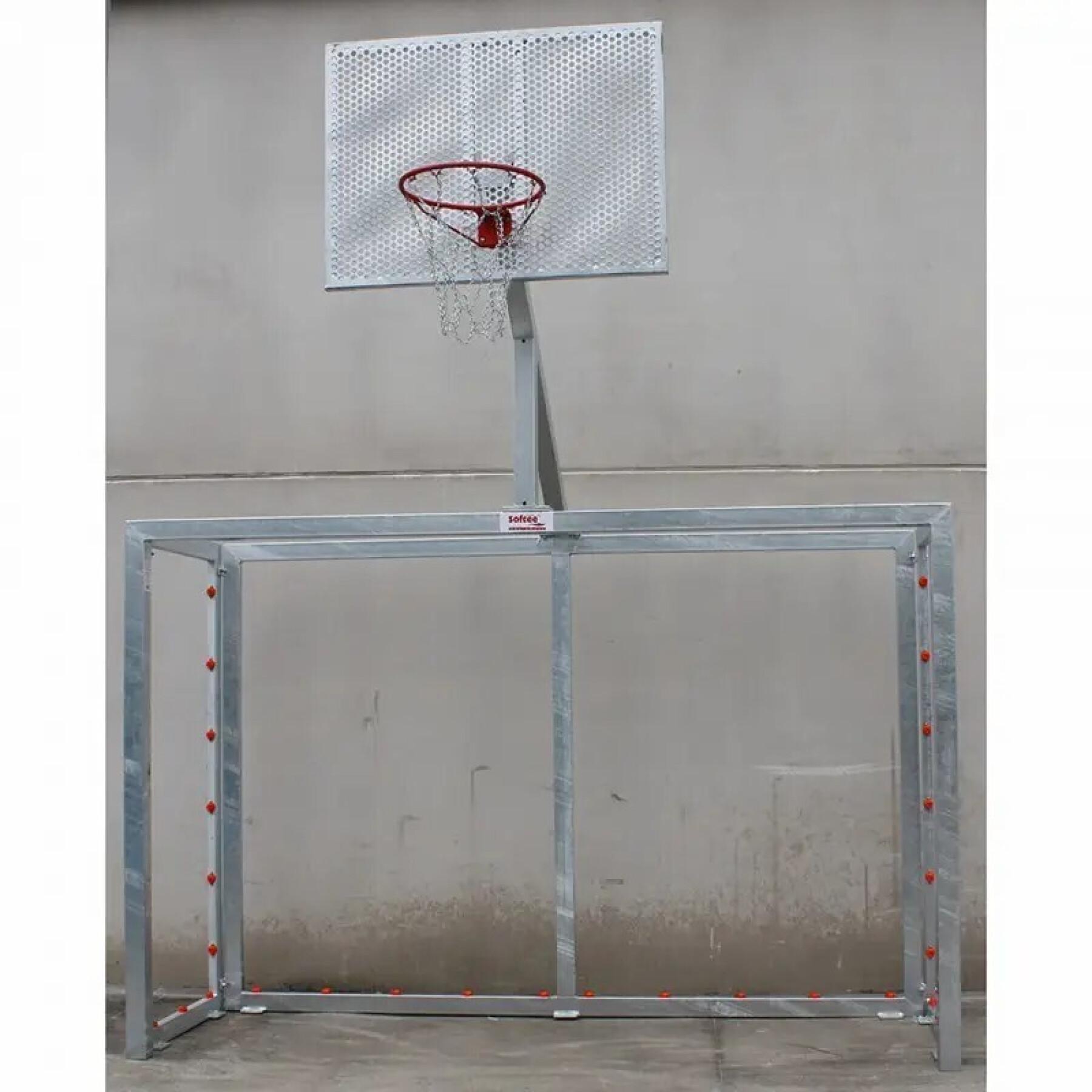 Conjunto de 2 balizas Futsal/Handball com arco de basquetebol galvanizado Softee Equipment