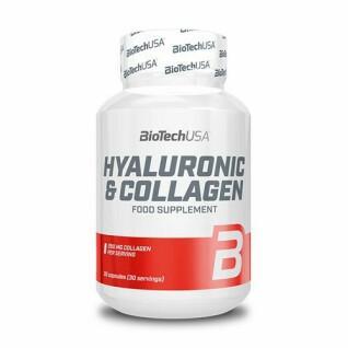 Embalagem de 12 potes de vitaminas hialurônicas e colágeno Biotech USA - 30 gélul