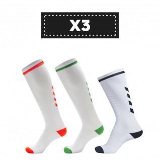 Conjunto de 3 pares de meias coloridas claras Hummel Elite Indoor high (coloris au choix)