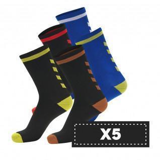 Pacote de 5 pares de meias escuras Hummel Elite Indoor Low (coloris au choix)