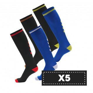 Pacote de 5 pares de meias escuras Hummel Elite Indoor high (coloris au choix)