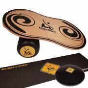 Prancha de equilíbrio com rolo profissional + almofada macia + tapete RollerBone